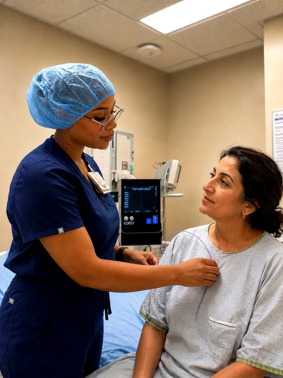 Tiara walking patient through PICC line care instructions